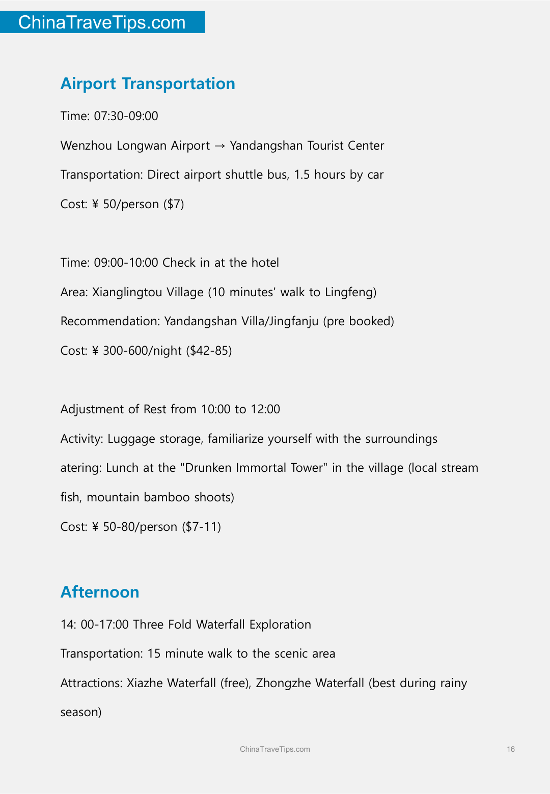 Yandang Mountain Travel Guide