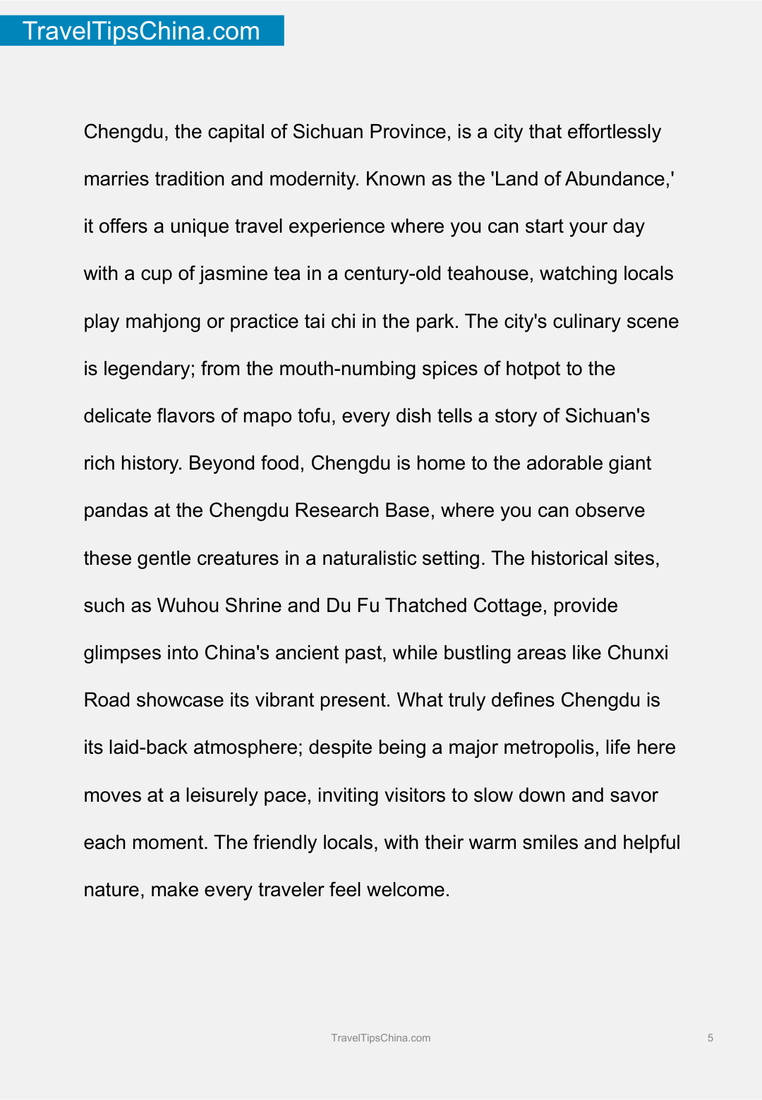 Chengdu Travel Guide