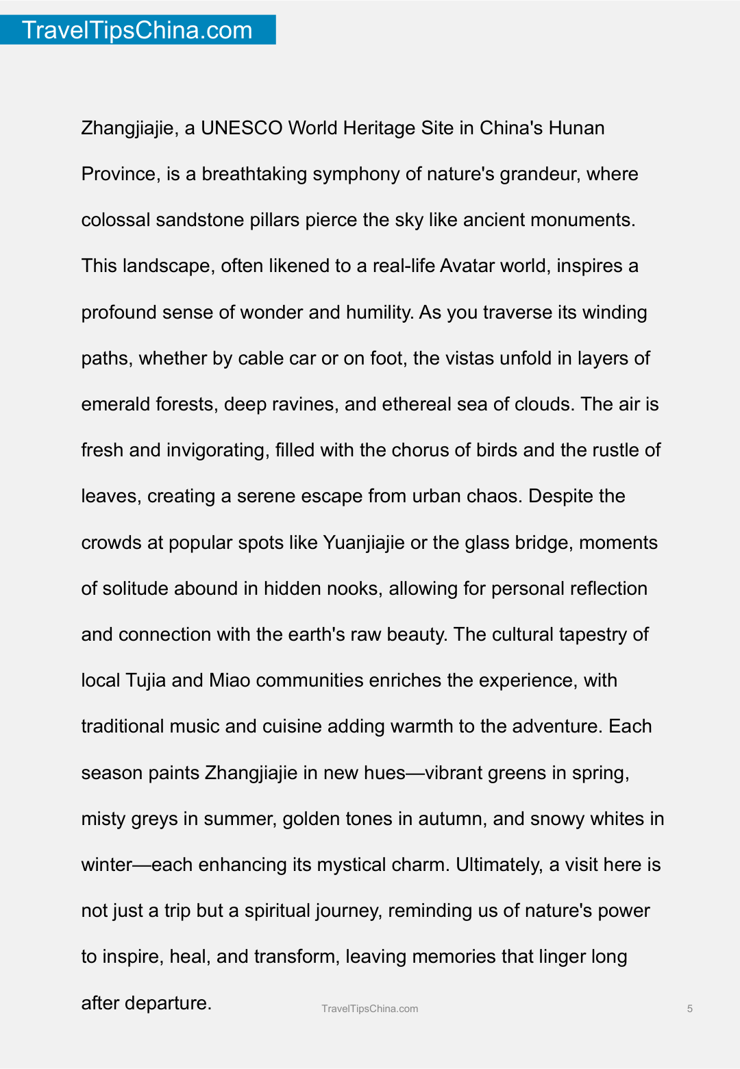 Zhangjiajie Travel Guide